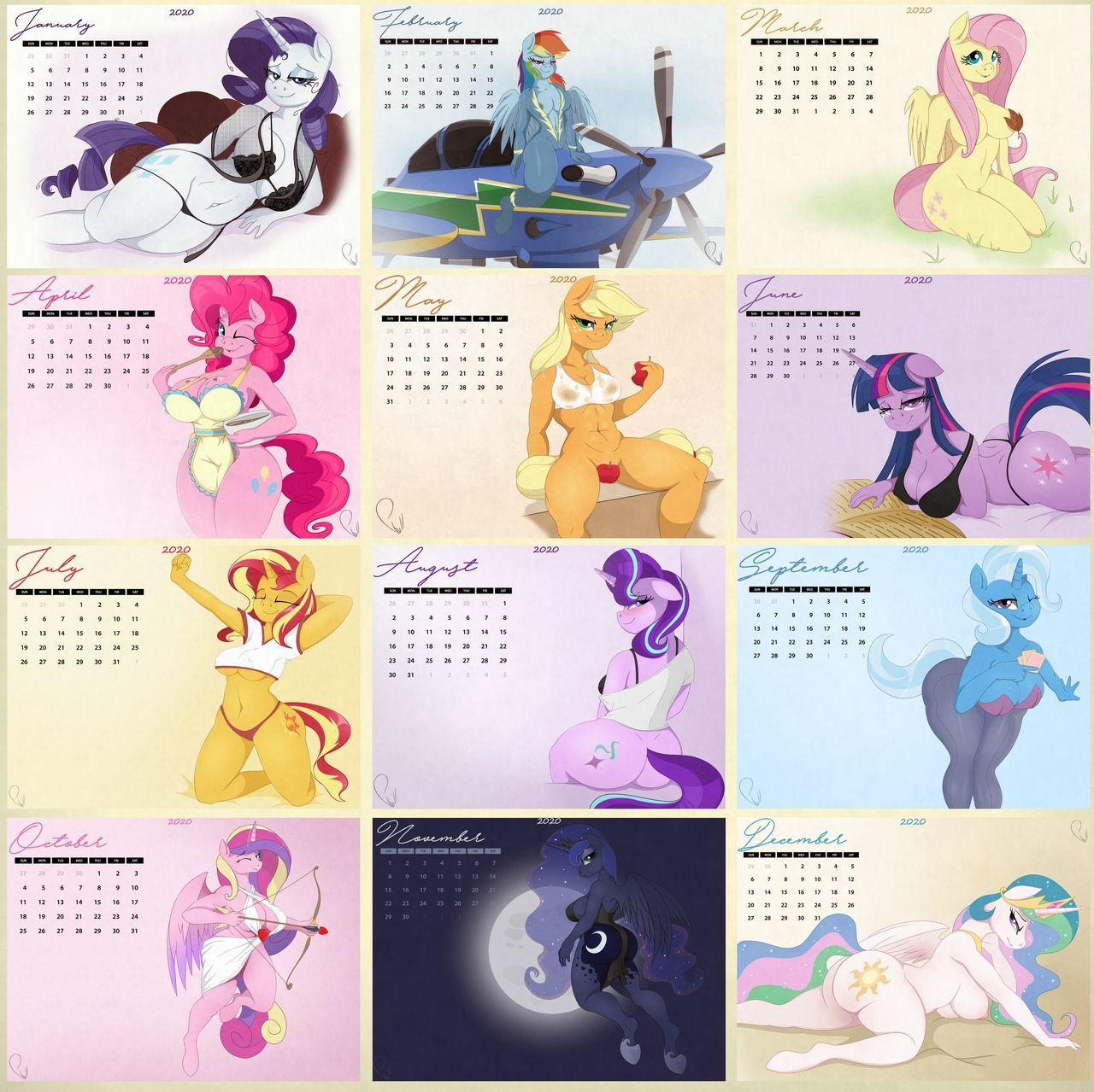 Читаем Без текста My little pony Antro Calendar 2020 - - онлайн на русском.  Глава 1 - AllHentai