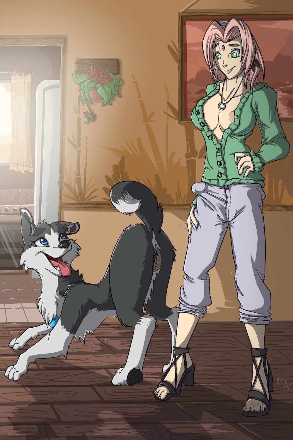 хентай girl dog 